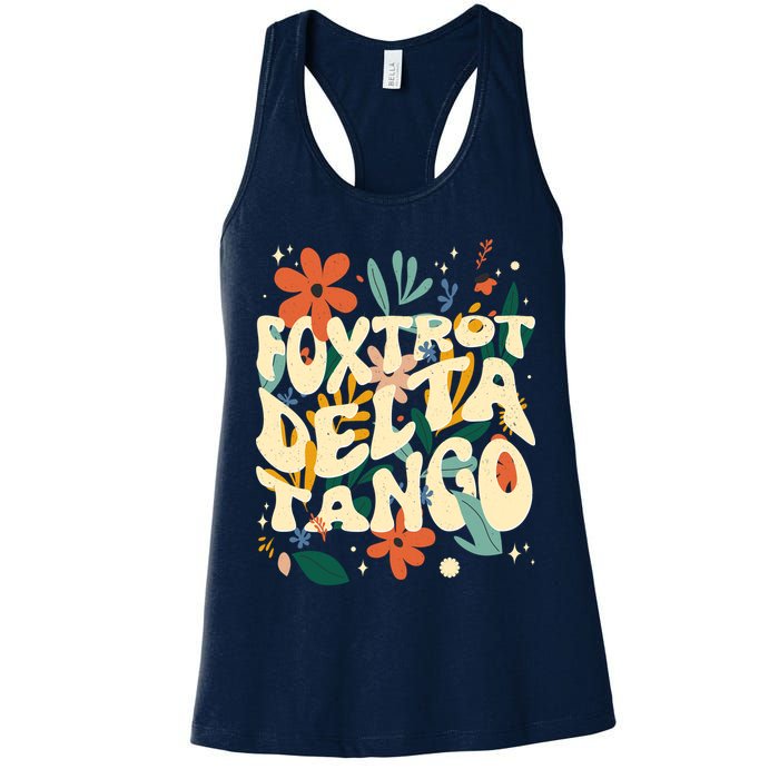 Retro VintageFlowers Vintage Foxtrot Delta Tango Womens Tank Top