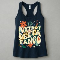 Retro VintageFlowers Vintage Foxtrot Delta Tango Womens Tank Top
