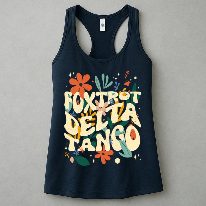 Retro VintageFlowers Vintage Foxtrot Delta Tango Womens Tank Top