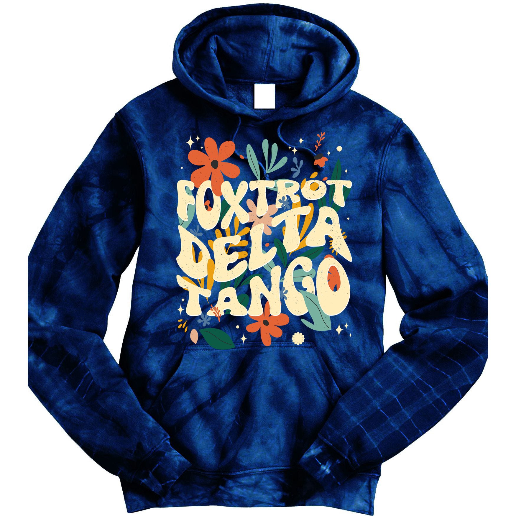 Retro VintageFlowers Vintage Foxtrot Delta Tango Tie Dye Hoodie