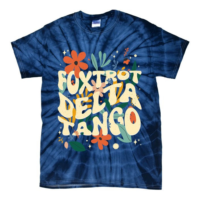 Retro VintageFlowers Vintage Foxtrot Delta Tango Tie-Dye T-Shirt