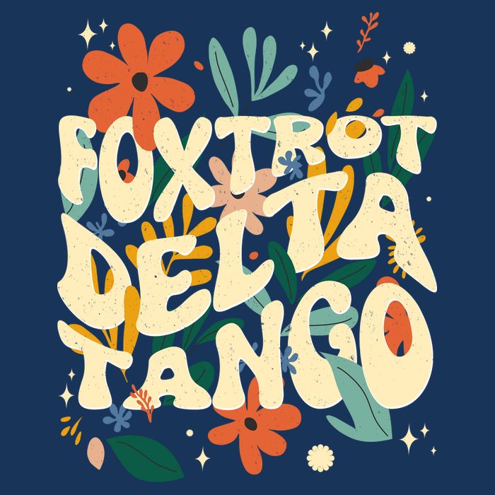 Retro VintageFlowers Vintage Foxtrot Delta Tango Tie-Dye T-Shirt