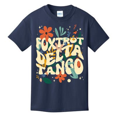Retro VintageFlowers Vintage Foxtrot Delta Tango Kids T-Shirt