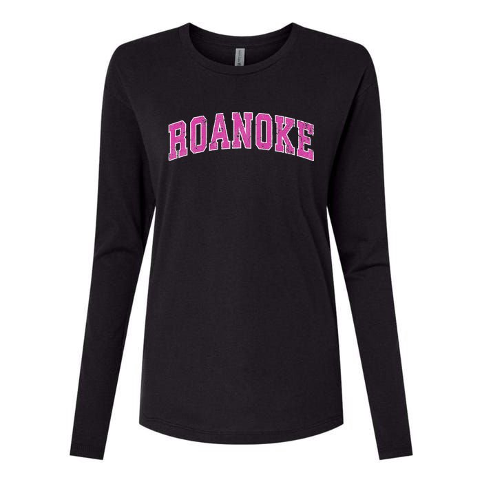 Roanoke Virginia Va Vintage Sports Design Design Womens Cotton Relaxed Long Sleeve T-Shirt