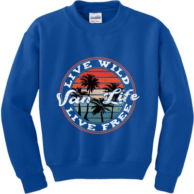Retro Vintage Van Life Dwellers Vanlife Nomads Funny Gift Kids Sweatshirt