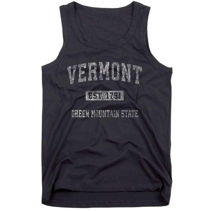 Retro Vermont Vintage Athletic Sports Design Tank Top