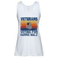 Retro Vintage Veterans Voting For Harris Walz Waltz 2024 Gift Ladies Essential Flowy Tank