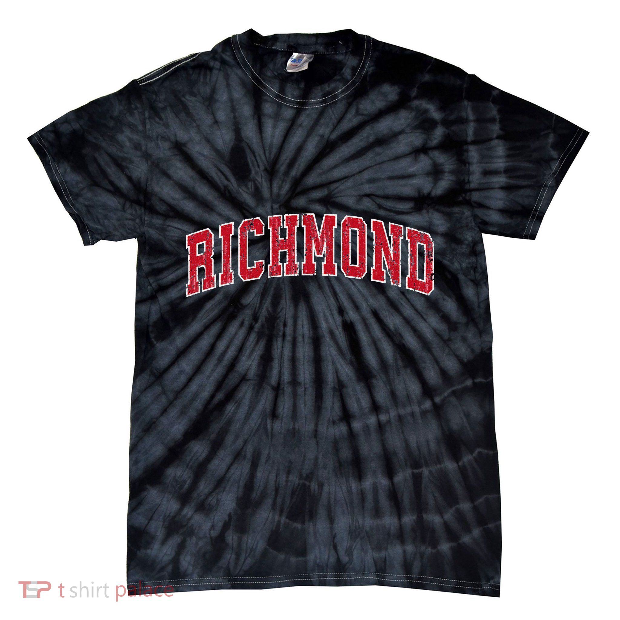 Richmond Virginia Va Vintage Sports Design Red Tie-Dye T-Shirt