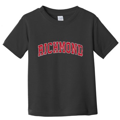 Richmond Virginia Va Vintage Sports Design Red Toddler T-Shirt