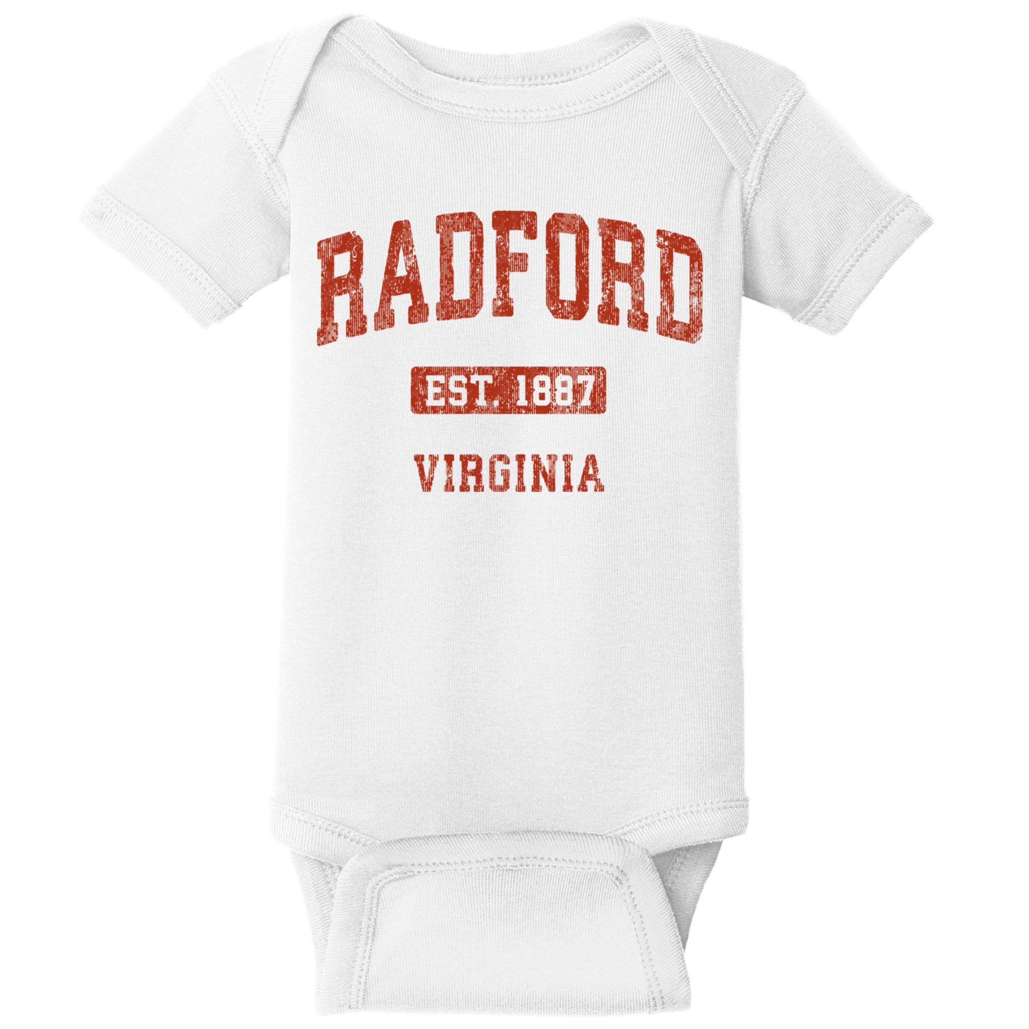 Radford Virginia Va Vintage Athletic Sports Design Baby Bodysuit