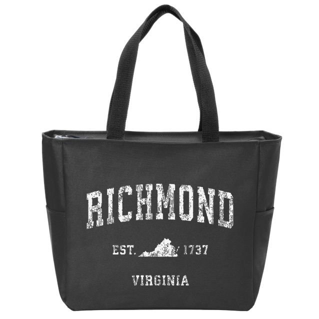 Richmond Virginia Va Vintage Athletic Sports Zip Tote Bag