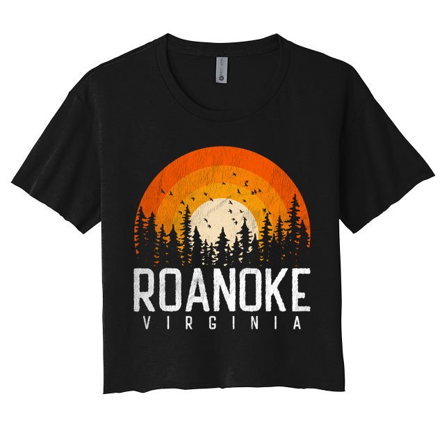 Roanoke Virginia Va Funny Gift Vintage 70s 80s 90s Retro Gift Cute Gift Crop Top