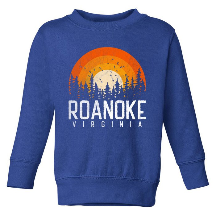 Roanoke Virginia Va Funny Gift Vintage 70s 80s 90s Retro Gift Cute Gift Toddler Sweatshirt