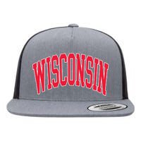 Retro Vintage Wisconsin State Distressed Souvenir Flat Bill Trucker Hat