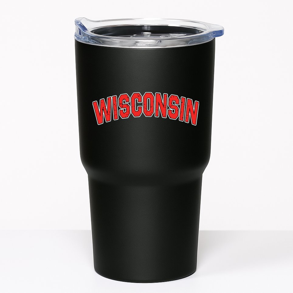 Retro Vintage Wisconsin State Wisconsin Varsity Tumbler