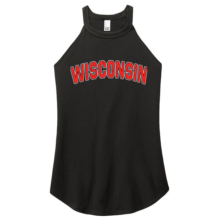 Retro Vintage Wisconsin State Wisconsin Varsity Women's Perfect Tri Rocker Tank