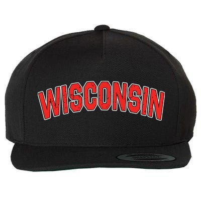 Retro Vintage Wisconsin State Wisconsin Varsity Wool Snapback Cap