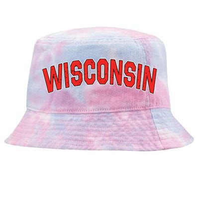 Retro Vintage Wisconsin State Wisconsin Varsity Tie-Dyed Bucket Hat