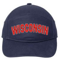 Retro Vintage Wisconsin State Wisconsin Varsity 7-Panel Snapback Hat