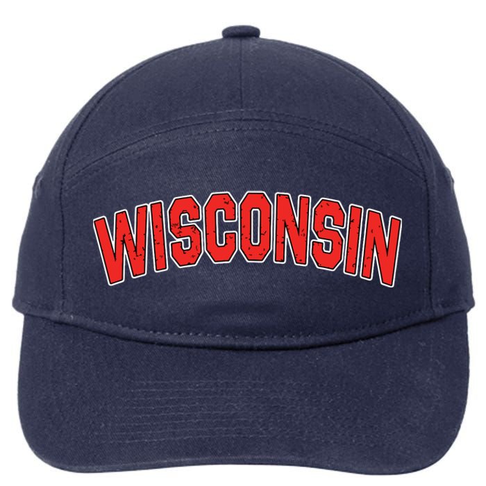 Retro Vintage Wisconsin State Wisconsin Varsity 7-Panel Snapback Hat