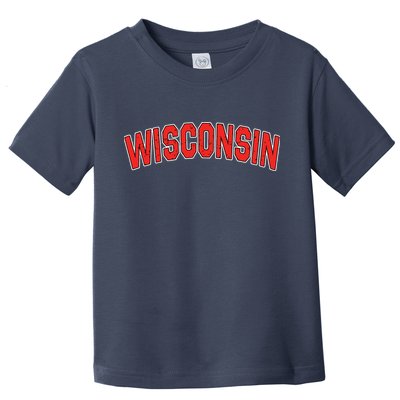 Retro Vintage Wisconsin State Wisconsin Varsity Toddler T-Shirt