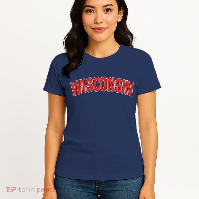 Retro Vintage Wisconsin State Wisconsin Varsity Womens T-Shirt