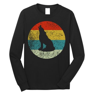 Retro Vintage Wolf Dog Long Sleeve Shirt