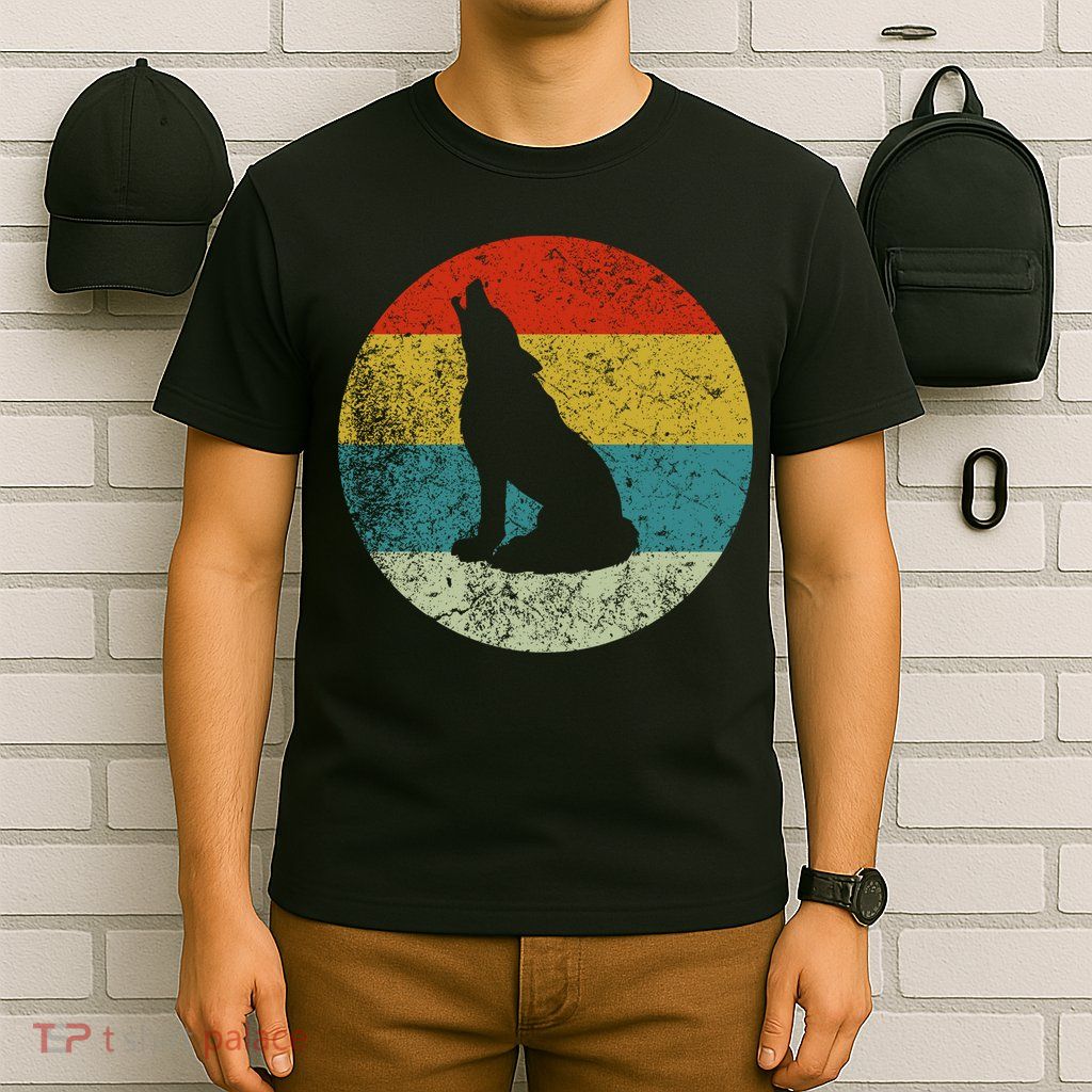 Retro Vintage Wolf Dog T-Shirt