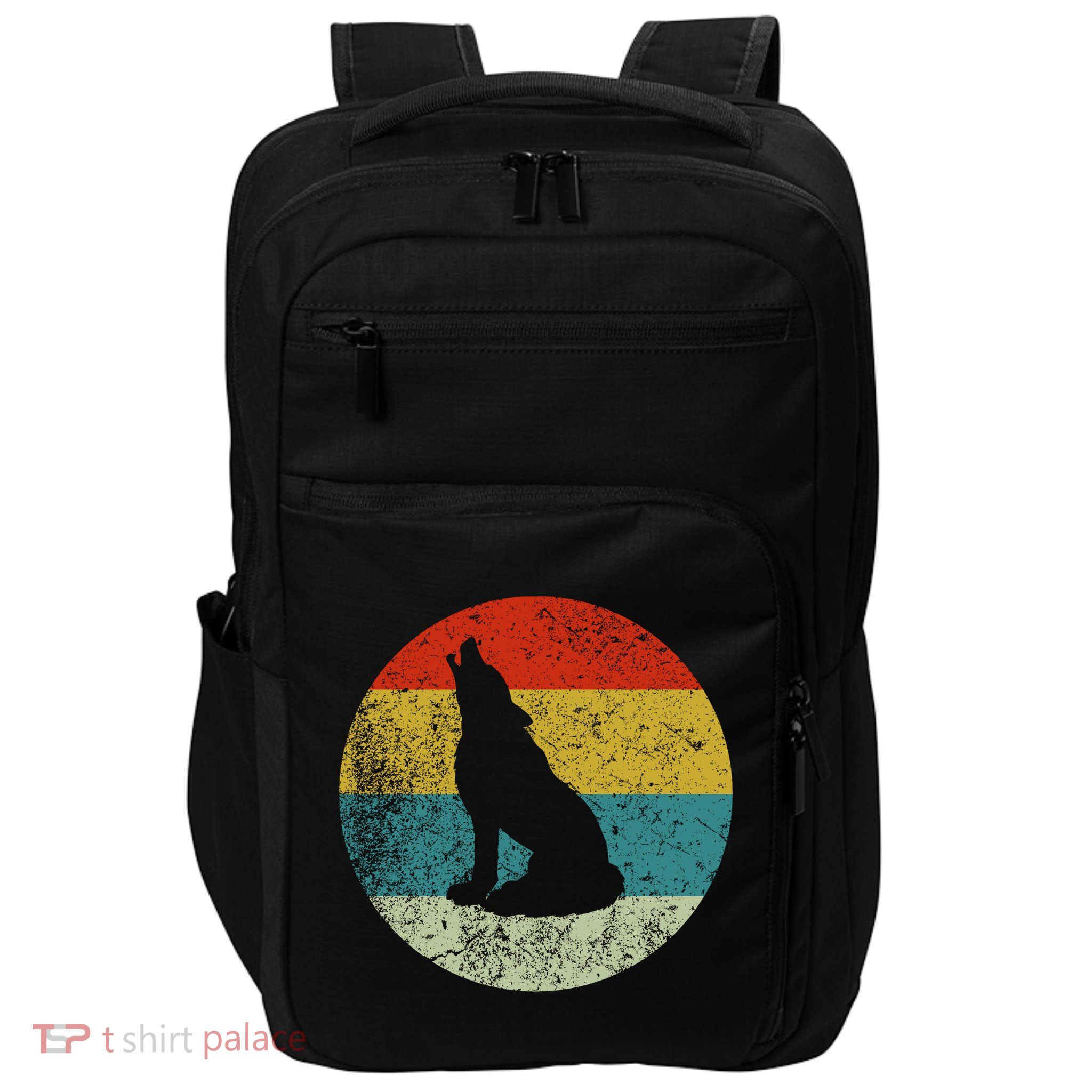 Retro Vintage Wolf Dog Impact Tech Backpack