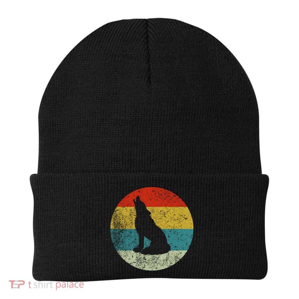Retro Vintage Wolf Dog Beanie