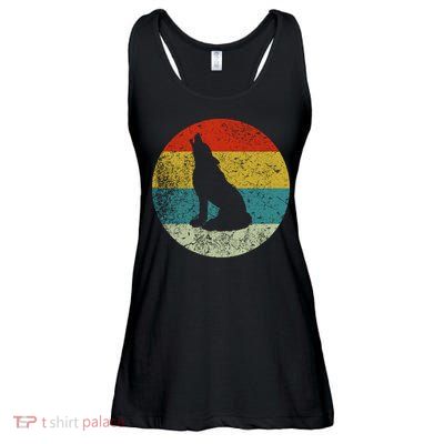 Retro Vintage Wolf Dog Ladies Essential Flowy Tank