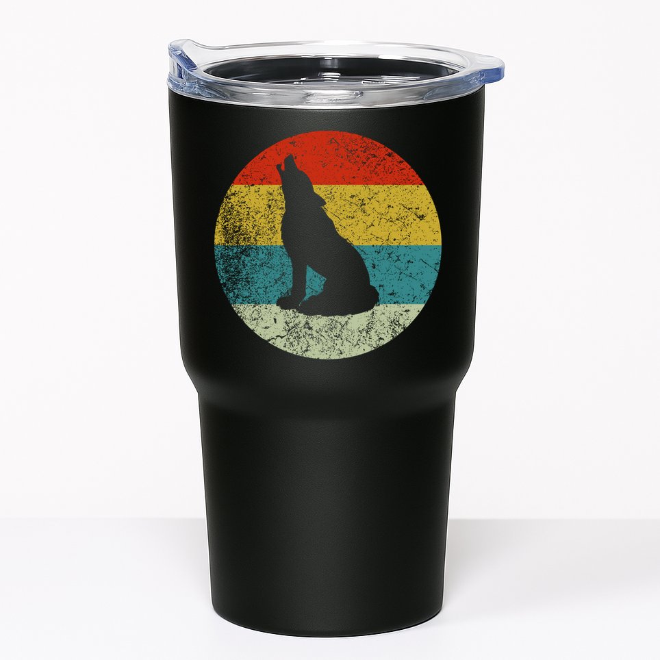 Retro Vintage Wolf Dog Tumbler