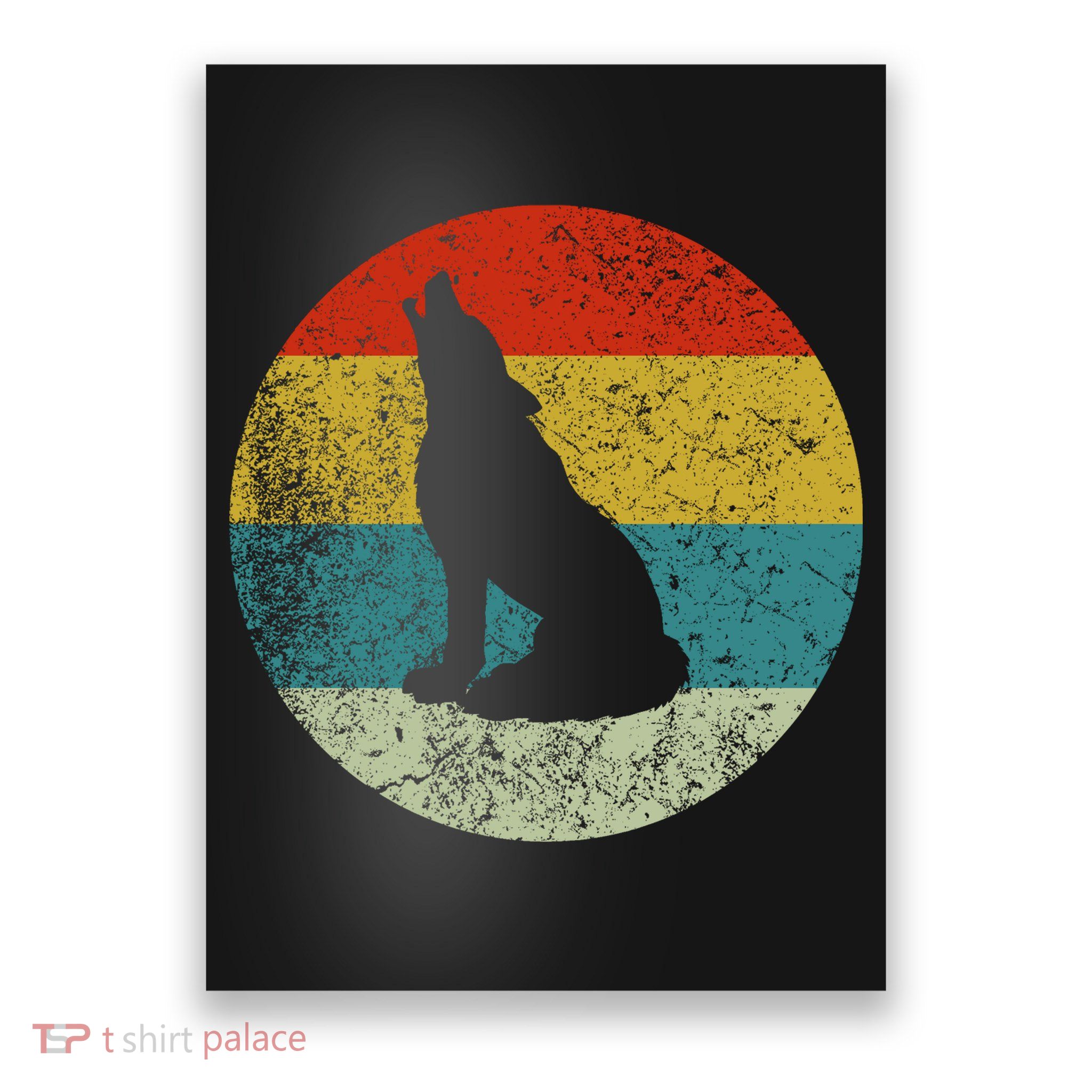 Retro Vintage Wolf Dog Poster