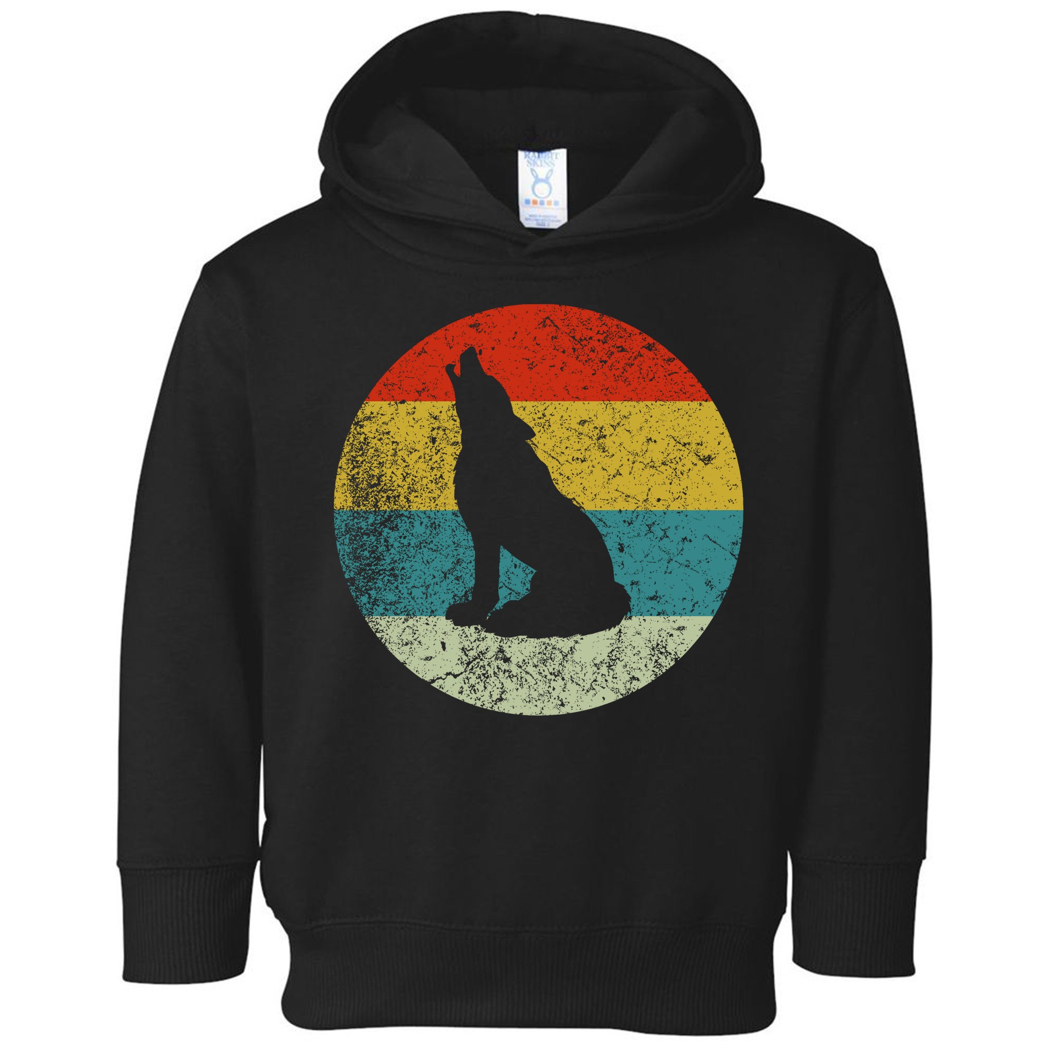 Retro Vintage Wolf Dog Toddler Hoodie