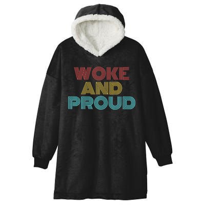 Retro Vintage Woke And Proud Hooded Wearable Blanket