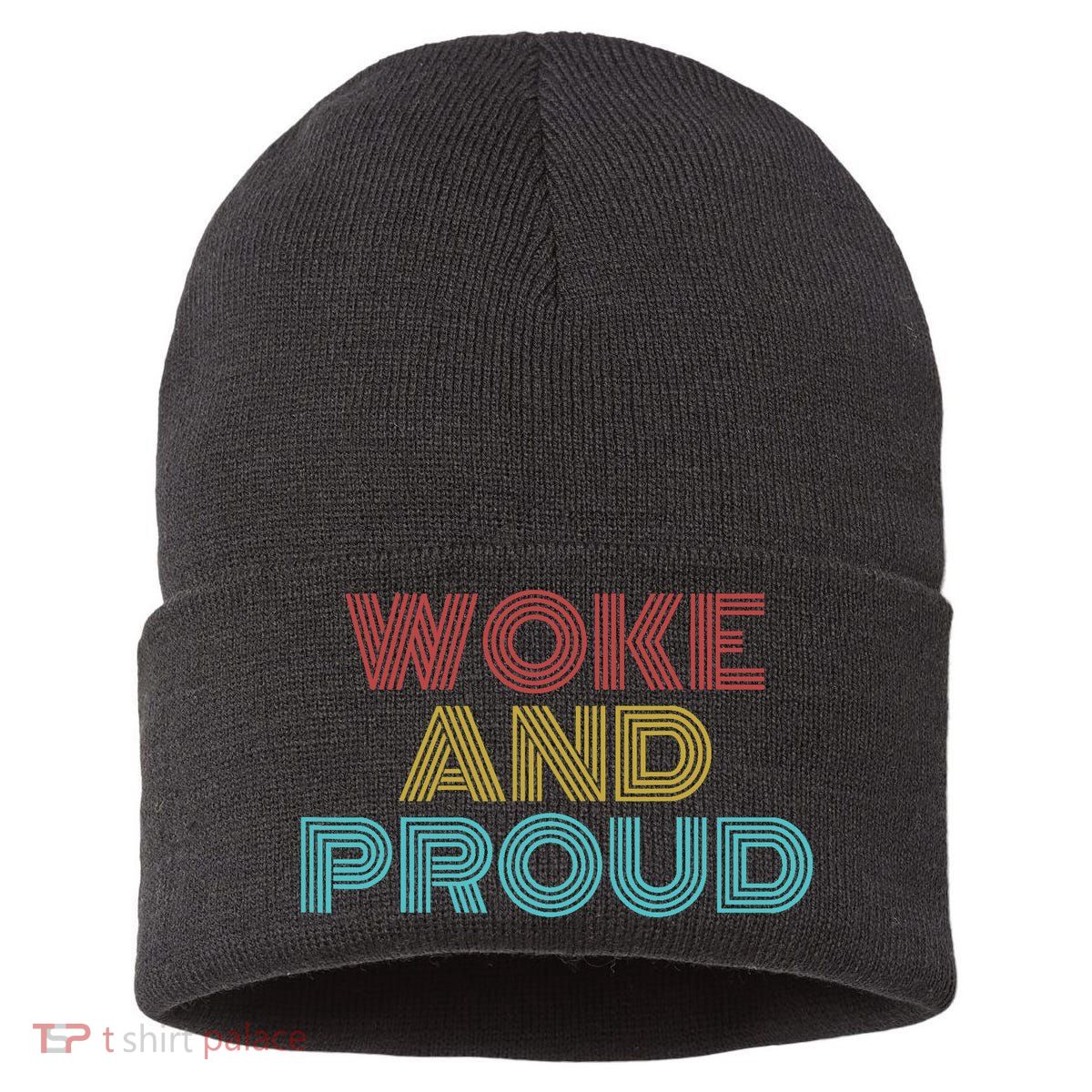 Retro Vintage Woke And Proud Sustainable Knit Beanie