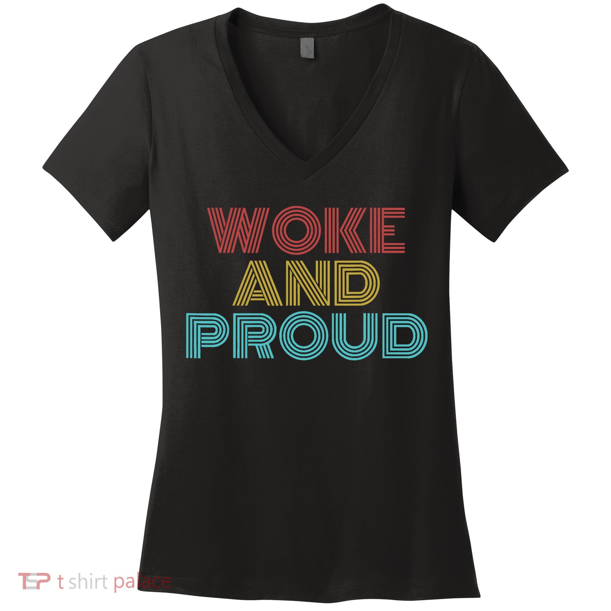 Retro Vintage Woke And Proud Women's V-Neck T-Shirt