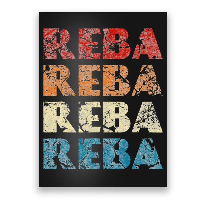 Reba Vintage Wordmark Pattern Retro Style Poster
