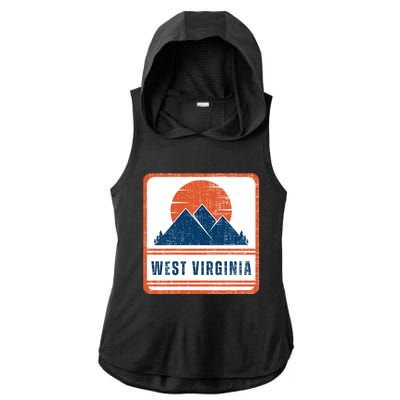 Retro Vintage West Virginia USA Mountain Gift For Men Ladies PosiCharge Tri-Blend Wicking Draft Hoodie Tank