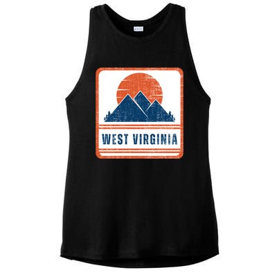 Retro Vintage West Virginia USA Mountain Gift For Men Ladies PosiCharge Tri-Blend Wicking Tank