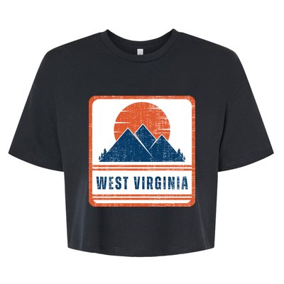 Retro Vintage West Virginia USA Mountain Gift For Men Bella+Canvas Jersey Crop Tee