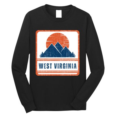 Retro Vintage West Virginia USA Mountain Gift For Men Long Sleeve Shirt