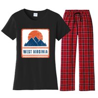 Retro Vintage West Virginia USA Mountain Gift For Men Women's Flannel Pajama Set