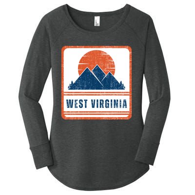 Retro Vintage West Virginia USA Mountain Gift For Men Women's Perfect Tri Tunic Long Sleeve Shirt