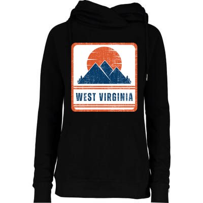 Retro Vintage West Virginia USA Mountain Gift For Men Womens Funnel Neck Pullover Hood