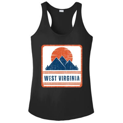 Retro Vintage West Virginia USA Mountain Gift For Men Ladies PosiCharge Competitor Racerback Tank