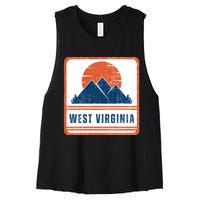 Retro Vintage West Virginia USA Mountain Gift For Men Women's Racerback Cropped Tank