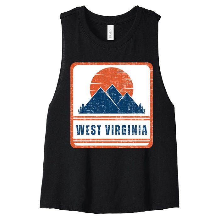 Retro Vintage West Virginia USA Mountain Gift For Men Women's Racerback Cropped Tank