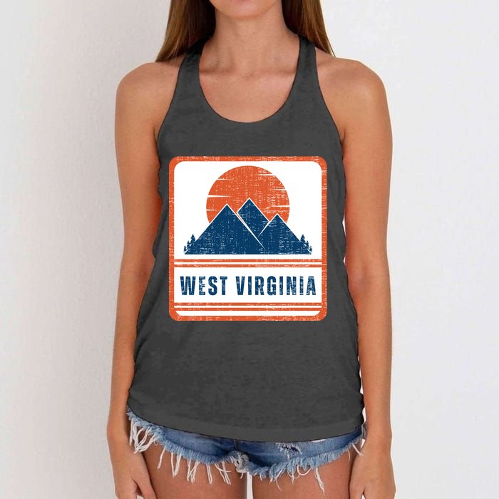 Retro Vintage West Virginia USA Mountain Gift For Men Women's Knotted Racerback Tank