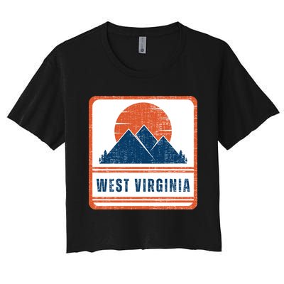 Retro Vintage West Virginia USA Mountain Gift For Men Women's Crop Top Tee